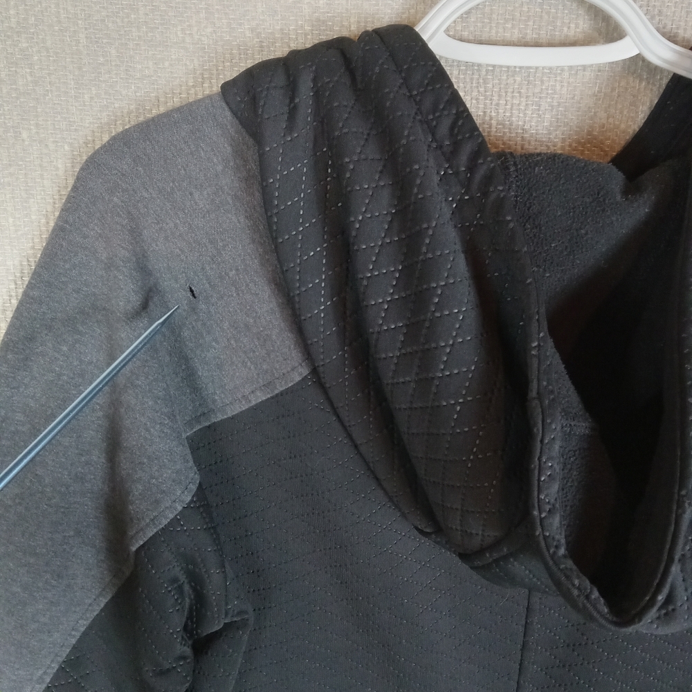 The North Face Recover Up Fleece Hooded Jacket Womens Large Black Gray Quilted - Picture 4 of 11